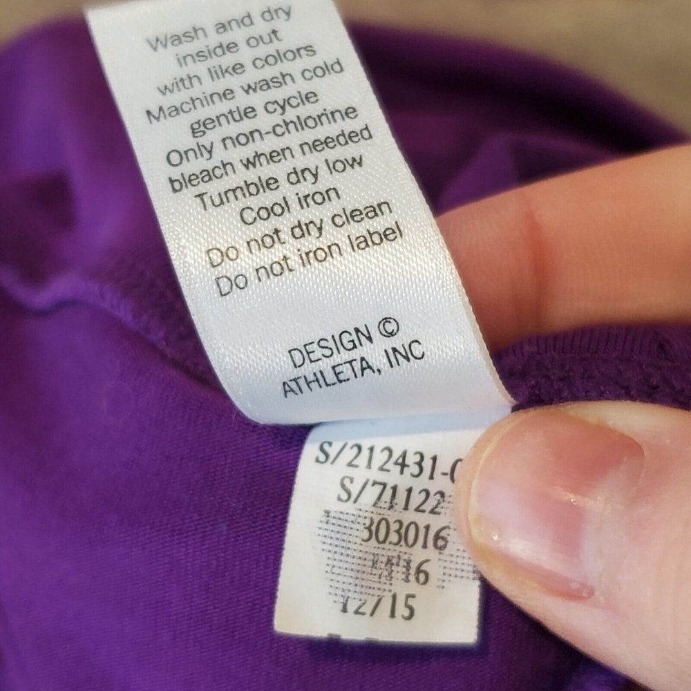 ATHLETA Medium Purple Fold-Down High Waist Nusa Stretch Lycra Yoga Skirt | Med - Picture 7 of 7
